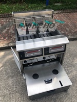 2 Double Réservoirs 4 Paniers Grande Capacité Profonde Ouvert Broasted Poulet Pomme De Terre Industrielle Gaz Friteuse Henny Penny KFC Prix Chaud
