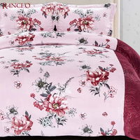 Couverture matelassée à motif floral, ensemble 3 pièces, Super doux et chaud, pour l'hiver, grande taille, Sherpa