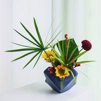 Vase à fleurs sans grille en céramique, décoration et ornements de bureau simples de style maison
