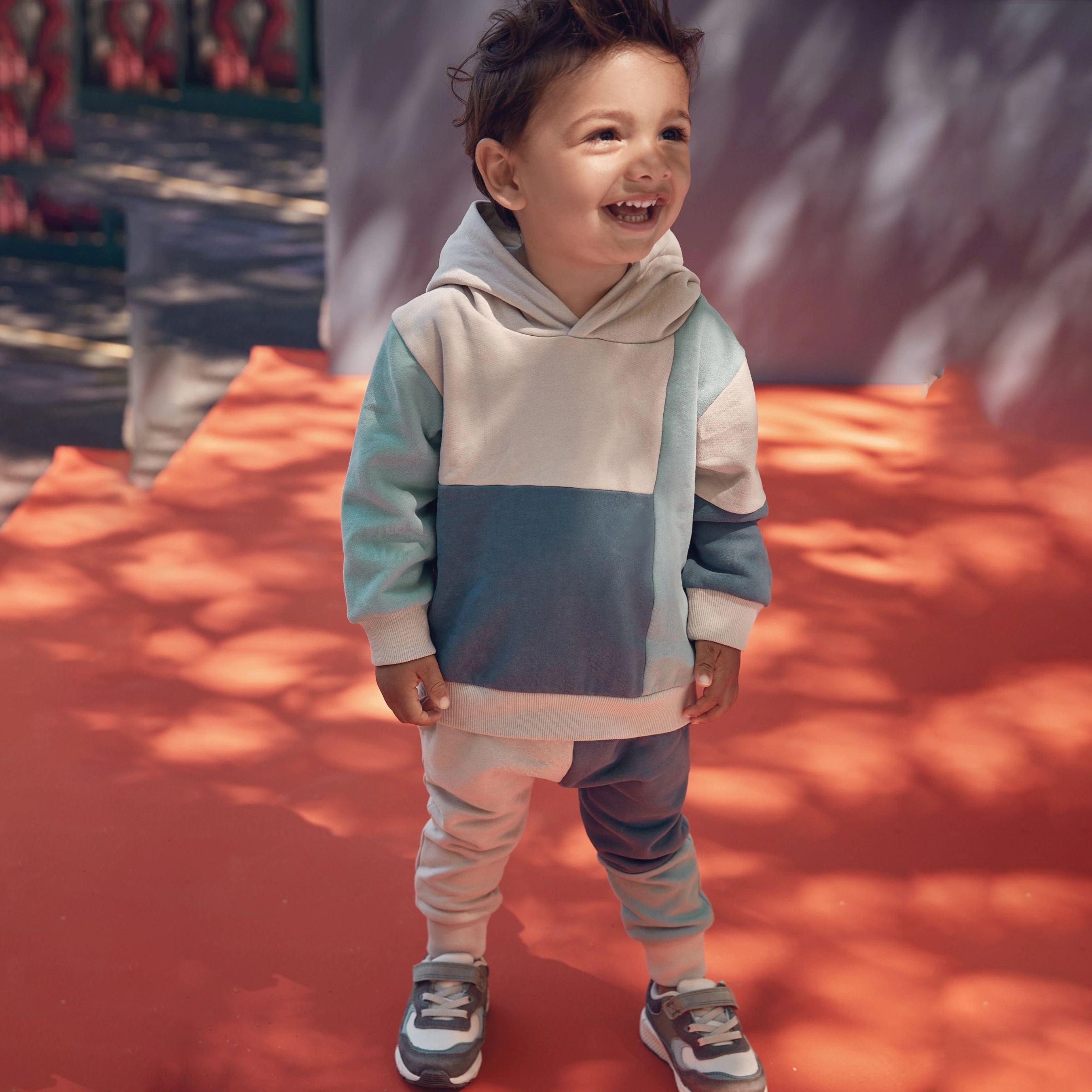 New Arrival Colour Block Jersey Set Little Boy Clothing Kids Fall Clothes Sets 