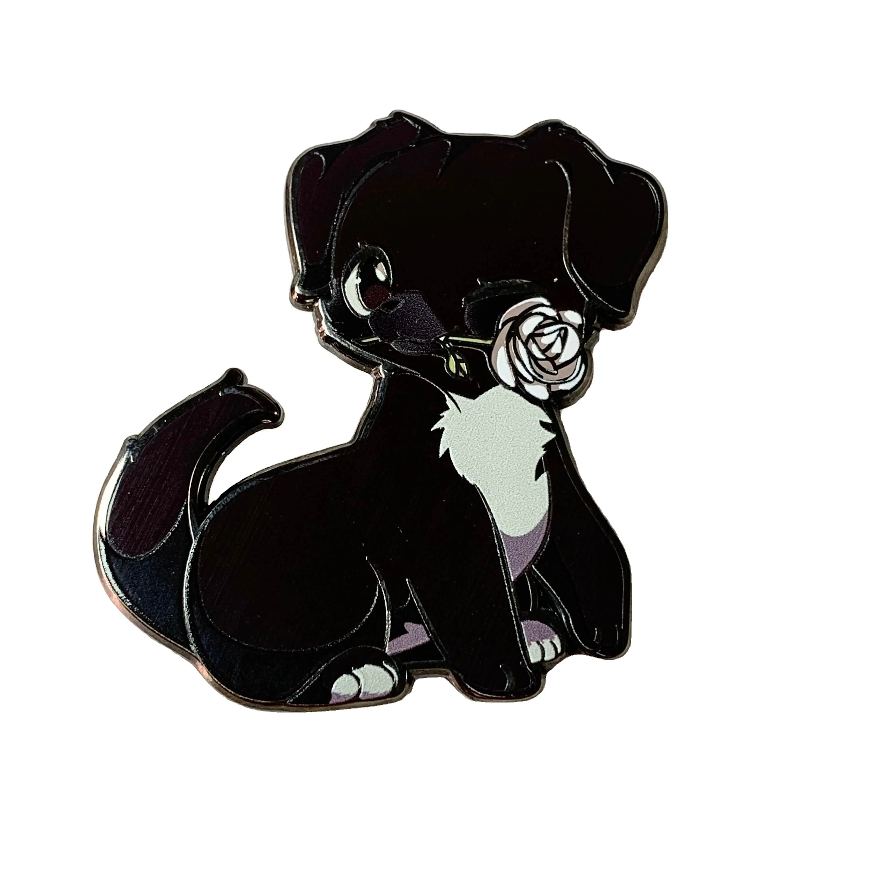 2024 High Quality Wholesale Gradient Screen Printed Dog Hard Enamel Lapel Pin Badge Brooch Pin