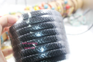 Бмз переработанный 12*6 мм плоский плетеный шнур из натуральной кожи <span class=keywords><strong>OEM</strong></span> 12*6 мм Плетеный кожаный шнур Боло - Product Image 6