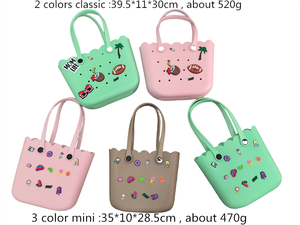 <span class=keywords><strong>Sac</strong></span> de plage portable en EVA style bonbon, motif floral, pour femme, en matériau EVA, style féminin, vente en gros, mode estivale - Product Image 2