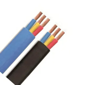 Cables planos de cobre Flexible RVV, 2 núcleos, 1,5mm, 2,5mm, con aislamiento de PVC, envoltura de PVC, trenzado, subterráneo