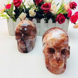Nouveau produit crânes <span class=keywords><strong>de</strong></span> Quartz <span class=keywords><strong>de</strong></span> <span class=keywords><strong>feu</strong></span> rouge <span class=keywords><strong>en</strong></span> cristal sculpté manuel naturel <span class=keywords><strong>de</strong></span> haute qualité pour la décoration - Product Image 2