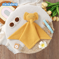 Mimixiong Vente Chaude Doudou Bébé 100% Coton Mignon Peluche Tête d'Animal Éléphant Doudou Bébé Jouet Tricoté Couverture de Sécurité