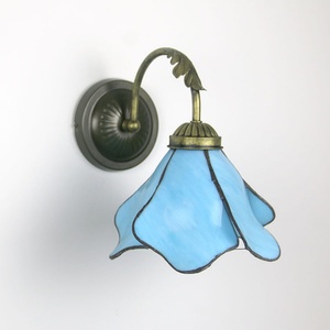 Lámpara de Pared con Pantalla de Vidrio Teñido Hecha a Mano LongHuiJing, Lámparas de Pared con Forma de Flor Europea, Lámparas de Pared Tiffany - Product Image 4