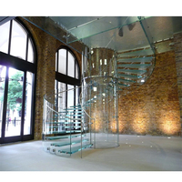 Escalier en colimaçon commercial préfabriqué modulaire minimaliste contemporain avec revêtement en poudre noire, installation facile