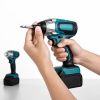 Ensemble d'outils électriques sans fil 20V 4 pièces : perceuse-visseuse, clé à chocs, scie sauteuse, meuleuse d'angle avec batterie au lithium