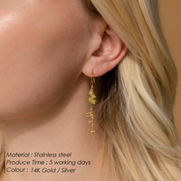 EMANCO Dropshipping Boucles d'oreilles personnalisées pour femme en acier inoxydable, motif fleur, bijoux, cadeau Saint-Valentin