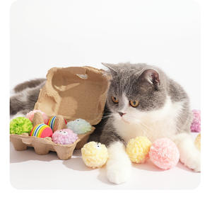 All'ingrosso eco-friendly gatto masticare giocattolo uovo filato di auto-intrattenimento bastone campana snack Polygonum presa in giro forniture di peluche borsa - Product Image 6