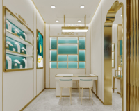 Idées de design d'intérieur pour bijouteries Sundo Elegance Gemstones, présentoirs de bijoux, vitrines de luxe.