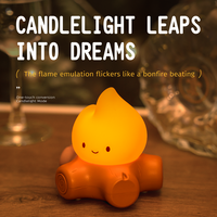 Lampe de chevet pour la maison, les fêtes, la chambre d'enfant et comme cadeau, lumière de feu chaude à intensité variable, fonctionne avec USB et piles, lampe à flamme LED moderne