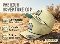Casquette de golf et de baseball en polyester imperméable, 5 panneaux, avec logo brodé personnalisé, visière verte et cordon, vente en gros