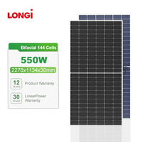 Stock UE pour module PV 540-550W panneaux solaires monocristallins demi-cellule 21.3% efficacité 144 cellules couvercle frontal en verre alimentation OEM