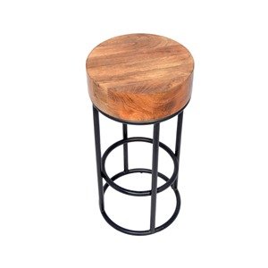 Black Metal & Wood Kitchen & Restaurant Bar <b>Stools</b> with Comfort Seat for Home Office & Hotel Use Commercial Furniture - Product Image 2