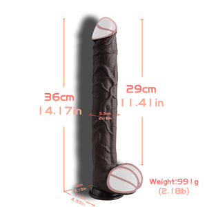 เซ็กส์ทอยสำหรับผู้หญิง ขนาดใหญ่พิเศษ หนา สมจริง สีน้ำตาล/สีเนื้อ 36 ซม. กันน้ำ 100% ทำจากซิลิโคนนุ่ม บรรจุก<span class=keywords><strong>ล</strong></span>่อง ขายส่ง - Product Image 6