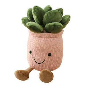 Ornements créatifs en peluche en forme de plantes succulentes et de tulipes artificielles en pot, décorations pour la maison, le bureau et le salon, poupées en peluche pour filles Super - Product Image 5