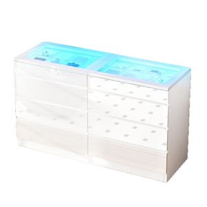 Commode murale à huit tiroirs pour usage domestique, en bois massif, armoire de rangement grande capacité avec éclairage, idéale pour les chambres. - Product Image 5
