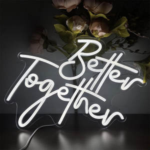 Enseigne au néon personnalisée « Better Together » pour la décoration murale, les fêtes, la chambre, <span class=keywords><strong>le</strong></span> bar, <span class=keywords><strong>le</strong></span> mariage, la maison, les anniversaires, la décoration artistique - Product Image 3