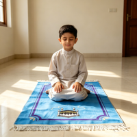 Ensemble Tapis de Prière Musulman pour Enfants Chapelet Islamique Compteur Numérique Bague Caméra Cadeau Ramadon pour l'Aïd
