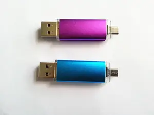 2-in-1 OTG USB 플래시 드라이브 타입 C 안드로이드 포트 스마트 폰 호환 16GB 32GB 64GB 금속 USB 펜 드라이브 3.0 2.0 USB 스틱