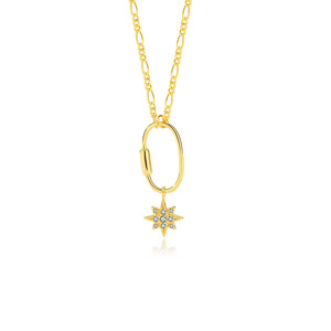 Collier en argent sterling de luxe léger avec zircon, motif étoile à huit branches, pour femme, style européen et américain, tendance INS, collier court - Product Image 4