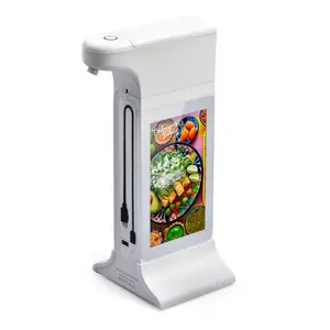 FYD-835X Neue Design Android Restaurant Tisch Stand Ad Werbung Player Mit Auto Hand Sanitizer Dispenser