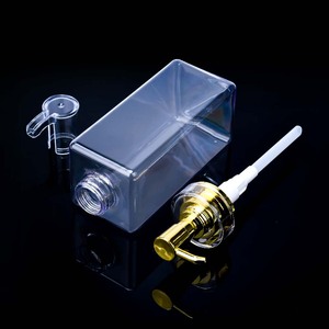 Emballage cosmétique de luxe 300ml 400ml 500ml 600ml bouteille à pompe en plastique carré blanc clair pour shampooing revitalisant Gel - Product Image 3