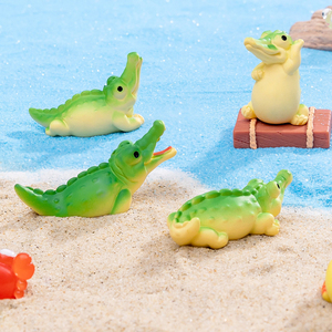 Mini figurines de crocodile en résine de dessin animé pour décorations paysagères, miniatures d'alligator, breloques animales, ornements, accessoires de bricolage - Product Image 4