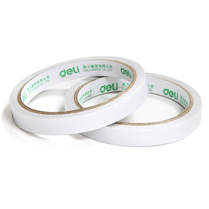 Cinta Adhesiva de Papel de Algodón de Doble Cara Deli, 12 mm x 10 yardas, 80 micras, Blanca, para Oficina y Estudiantes, 24 Rollos por Bolsa - Product Image 4