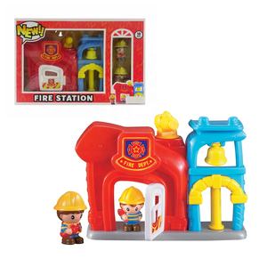 Cartone animato caserma dei pompieri Play Set per i bambini con simpatici accessori dettagliati e attrezzatura da vigile del fuoco per coinvolgere finte avventure <span class=keywords><strong>di</strong></span> gioco - Product Image 3