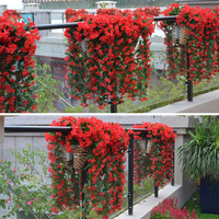 Simulé Violet Tenture Murale Chlorophytum Comosum Grande Broderie Artificielle Plastique Soie Fleur Balcon Lys Décoration Fleur