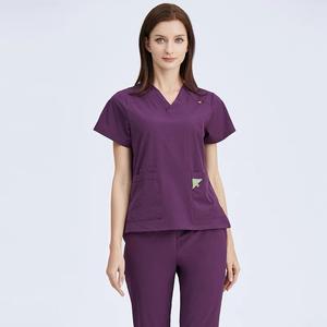 Ensemble d'uniformes d'allaitement personnalisé à manches courtes pour femmes marque privée extensible mode médecin infirmière vêtements tissés utilisation à l'hôpital - Product Image 5