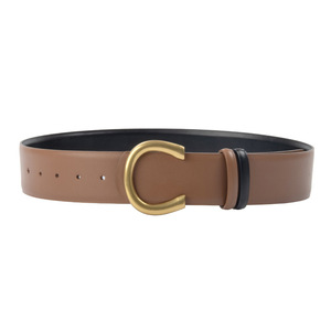 Cinturón de cuero de vaca genuino Vintage Extra ancho para <span class=keywords><strong>mujer</strong></span>, decorativo versátil con aleación para hebilla, suministro exclusivo al por mayor - Product Image 1