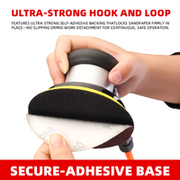 ULEMA -C105 Pulidora Neumática Automotriz de 125 mm, Lijadora Orbital Aleatoria de Aire de 5 Pulgadas con Velocidad Variable para Coche, con Base Autoadhesiva para Chasis