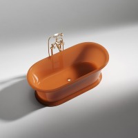 Baignoire autoportante en résine de style français couleur jade Hetian avec certificat CE pour maison de luxe