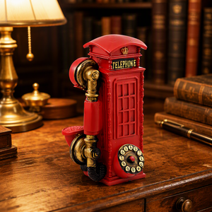 Inglese britannico London Street Red Telephone Booth Poli Resina banca Dei Soldi Piggy - Product Image 2
