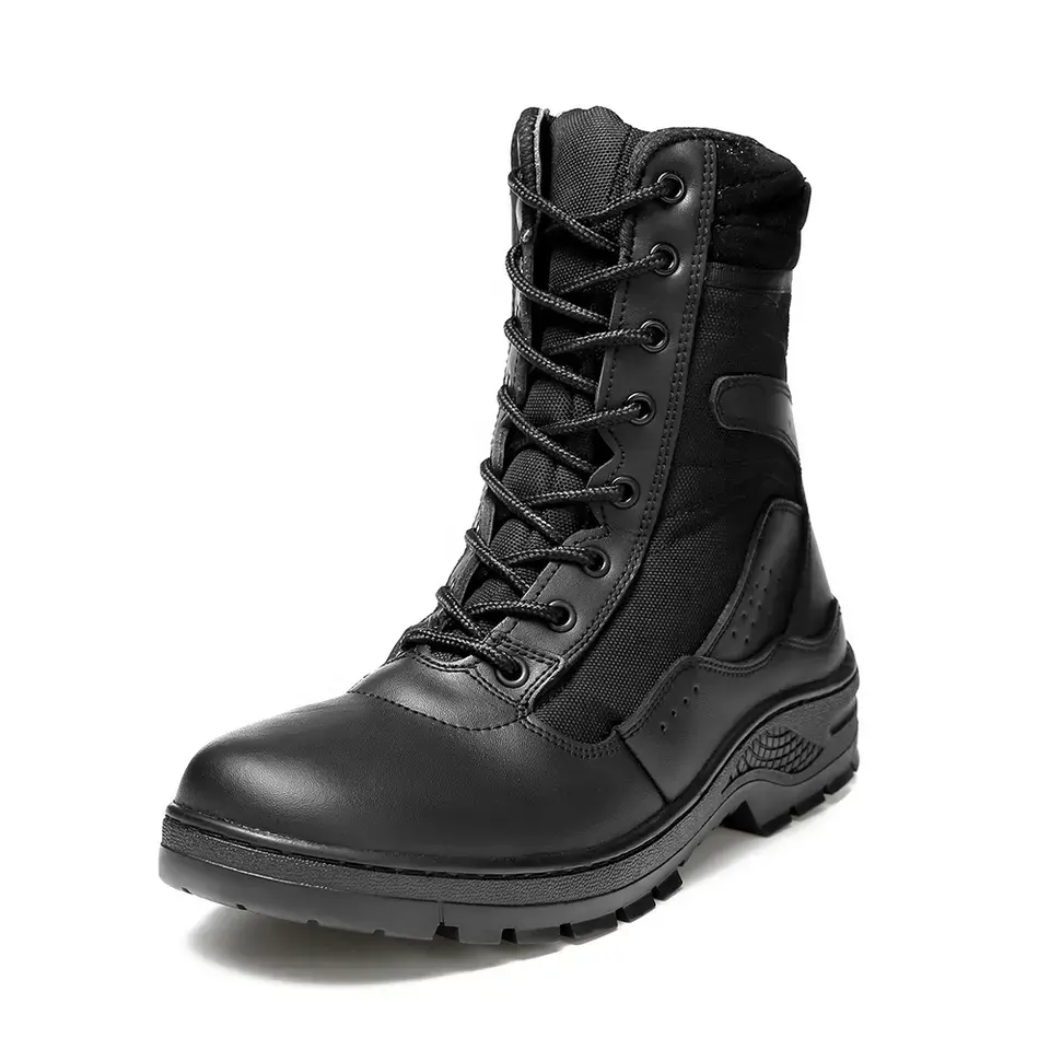 Genuine Leather Black Ankle Protection High Quality Breathable Durable Boots For Men