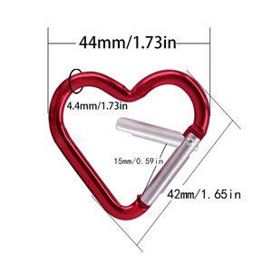 Moschettone Portachiavi in Alluminio a Forma di Cuore Leggero con Logo Personalizzato per Attività Promozionali - Product Image 2