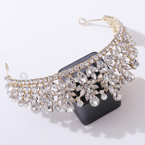 Corona Principessa in Cristallo Verde e Bianco, Tiara in Metallo Dorato, Fascia per <span class=keywords><strong>Capelli</strong></span> per Feste di Compleanno, Quinceañera, Ornamenti per <span class=keywords><strong>Capelli</strong></span>, Copricapo per Cosplay Elfico - Product Image 4