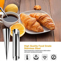 Lot de 35 moules à cornet de crème conique en acier inoxydable de 4.9 pouces Kits de tubes de formes de cannoli avec sacs à douille pour brosse de nettoyage