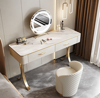 Table de maquillage multifonctionnelle intelligente et moderne, style princesse, avec armoire latérale, miroir LED tactile, en métal et bois, couleur au choix, Chine