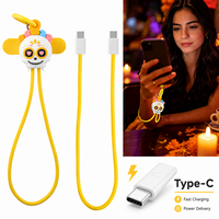 Câble USB-C de charge rapide 60W avec dragonne anti-chute, thème Souvenir du Jour des Morts mexicain, pour iPhone et Android