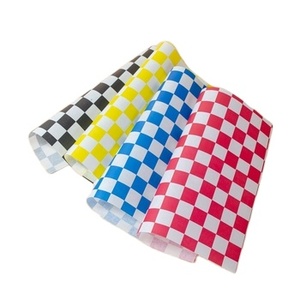 Custom logo Black Check Colored 12" X 12" Mexican Print Deli Sandwich <b>Wrap</b> Paper - Product Image 1