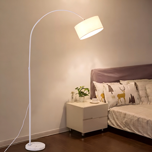 Lampada da Terra Classica in Tessuto Stile Pesca, Minimalista per Soggiorno, Camera da Letto, Comodino, Orientabile, Decorazione Domestica - Product Image 3