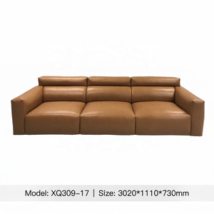 Ensemble de canapés en cuir minimaliste italien moderne, canapé sectionnel de luxe, mousse haute densité, meubles de salon, cuir microfibre - Product Image 6