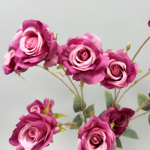 6 Cabezas de Rosas Artificiales de Plástico PVC, Flores de Seda con Tacto Natural, Decoración para Bodas y Hogar - Product Image 2