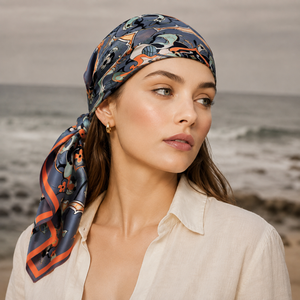Fashion Women Pattern European American <b>Silk</b> <b>Scarf</b> Adult Square Digital Print Reversible Breathable All Seasons Daily Wear - Product Image 5