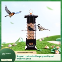 Mangeoire à oiseaux cylindrique intelligente et automatique, anti-écureuils, en métal et plastique, fabriquée en Chine, pour jardin extérieur transfrontalier